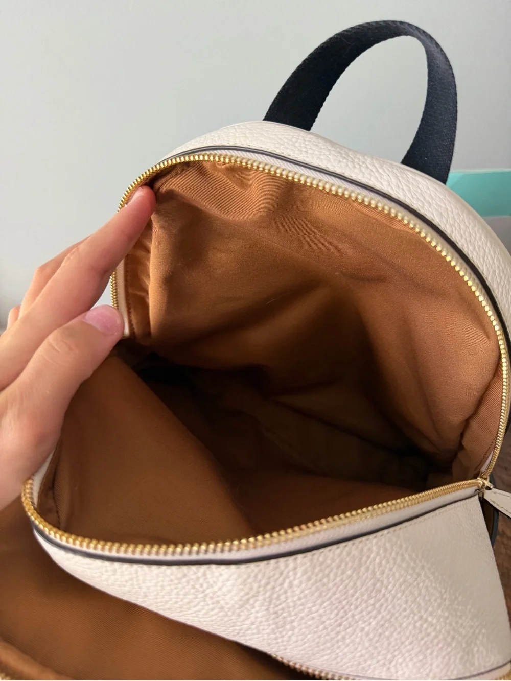 Coach Pebbled Leather Mini Backpack - Ivory Cream with Gold Hardware